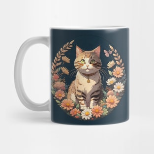 Tabby Cat Night Garden Mug